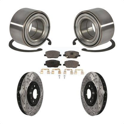 Wheel Bearing Coat Drill Slot Brake Rotor Pads Front Kit For 2016-2018 Fiat 500X