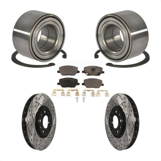 Wheel Bearing Coat Drill Slot Brake Rotor Pads Front Kit For 2016-2018 Fiat 500X