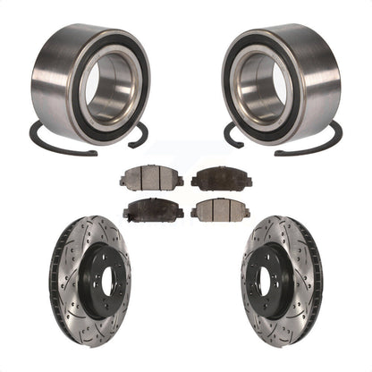 Wheel Bearing Coated Drilled Slotted Brake Rotor Pads Front Kit For Honda Accord