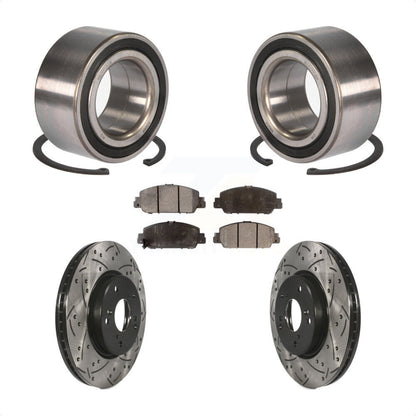 Wheel Bearing Coated Drilled Slotted Brake Rotor Pads Front Kit For Honda Accord