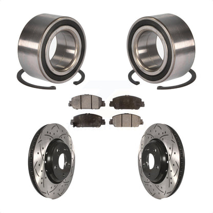 Wheel Bearing Coated Drilled Slotted Brake Rotor Pads Front Kit For Honda Accord