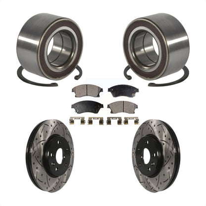 Wheel Bearing Coated Drilled Slot Brake Rotor Pads Front Kit For Chevrolet Sonic