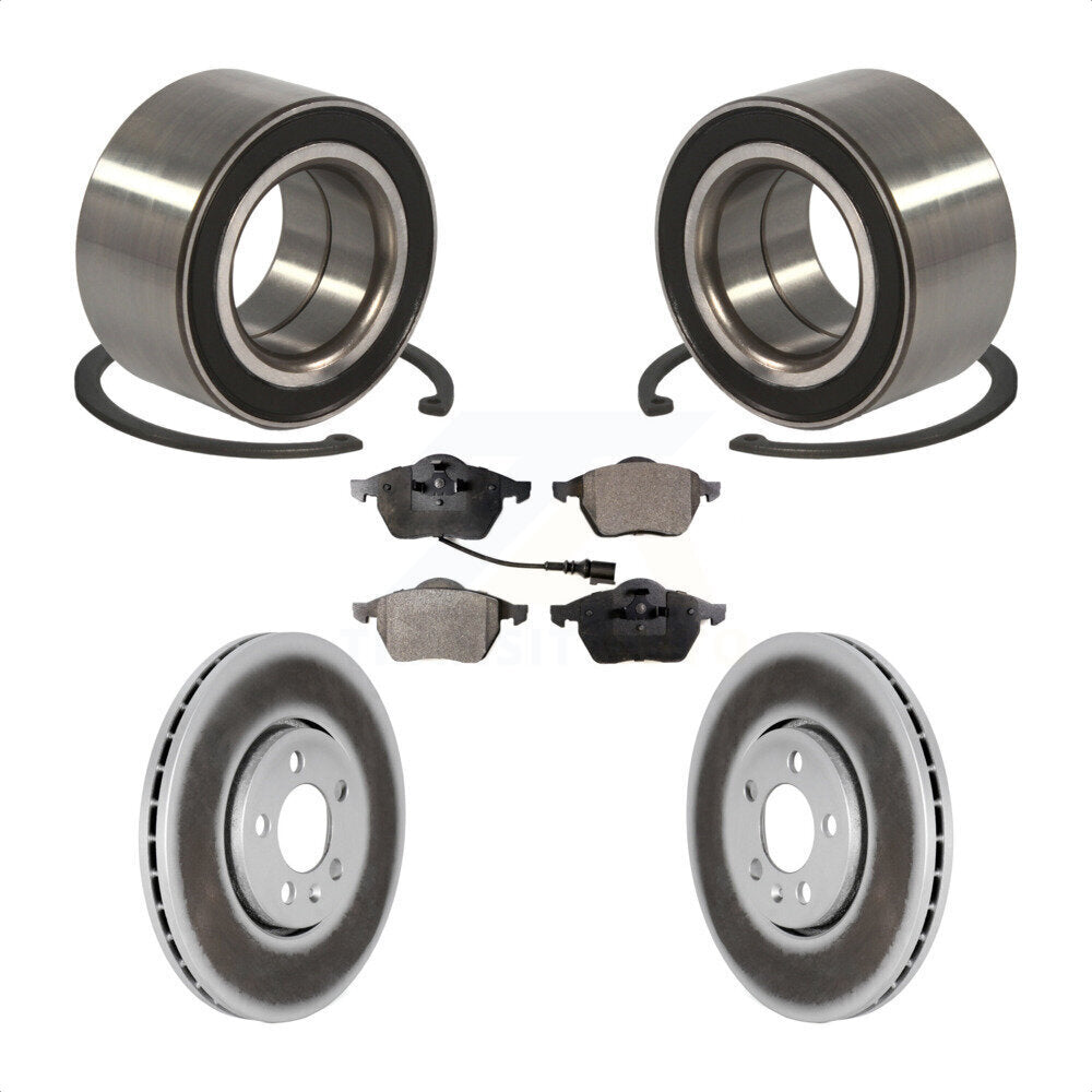 Wheel Bearing Coated Brake Rotor And Pad Front Kit For 1999 Volkswagen Golf 2.8L