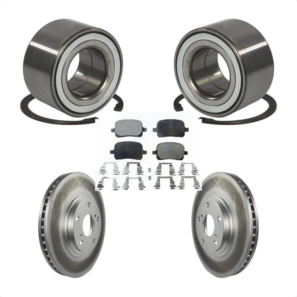 Wheel Bearing Coated Disc Brake Rotor & Pads Front Kit For 1999-2001 Lexus RX300