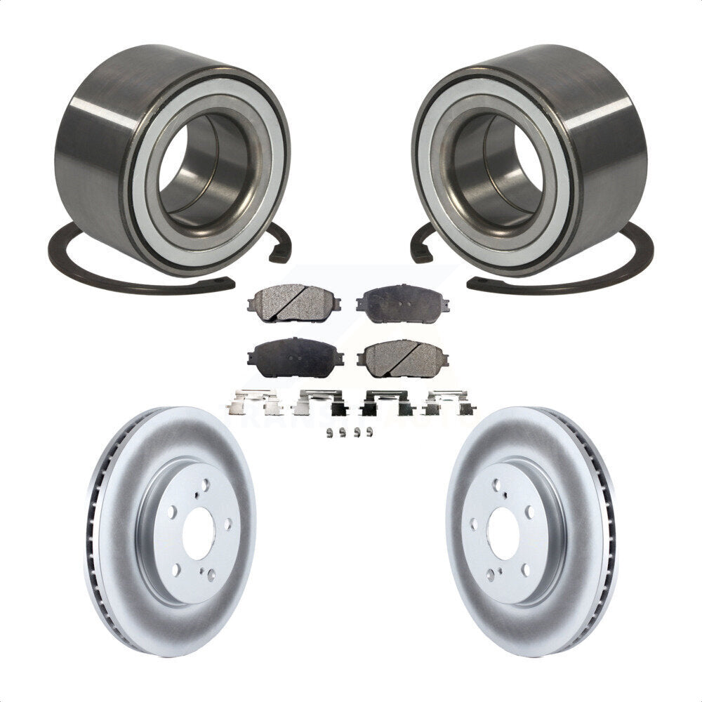 Wheel Bearing Coated Disc Brake Rotor & Pads Front Kit For 2002-2003 Lexus ES300