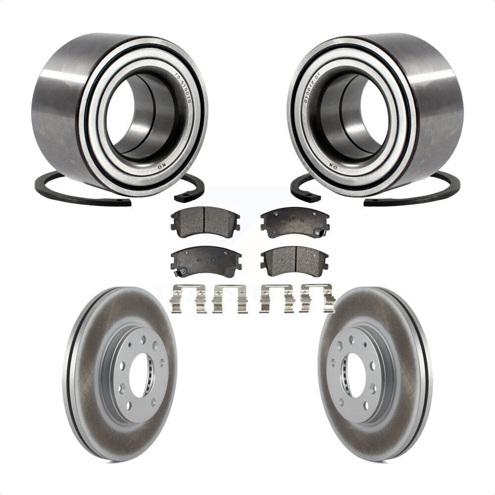 Wheel Bearing Coated Disc Brake Rotors And Pads Front Kit For 2003-2005 Mazda 6