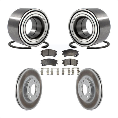Wheel Bearing Coated Disc Brake Rotors And Pads Front Kit For 2003-2005 Mazda 6