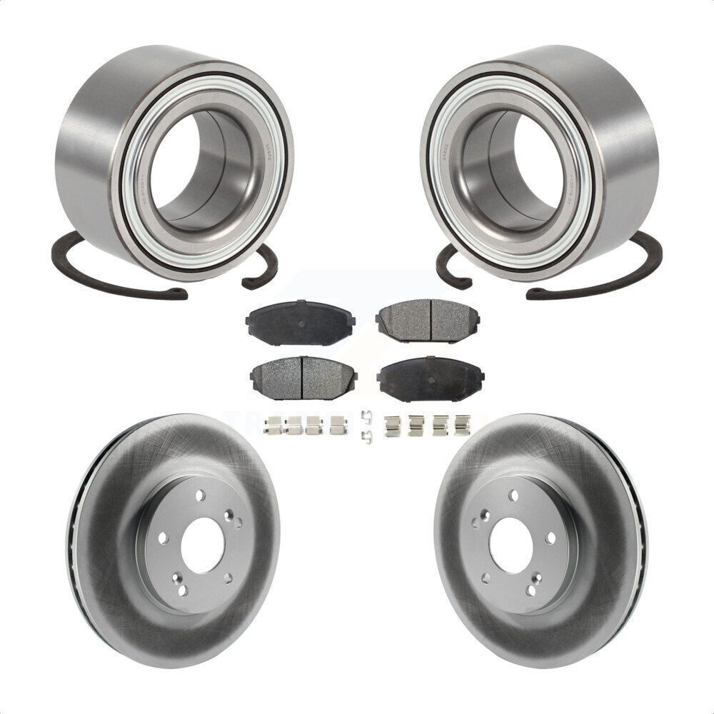 Wheel Bearing Coated Disc Brake Rotor And Pads Front Kit For 2001-2002 Acura MDX