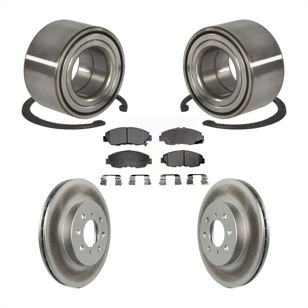 Wheel Bearing Coated Disc Brake Rotor And Pad Front Kit For Honda Civic Acura EL