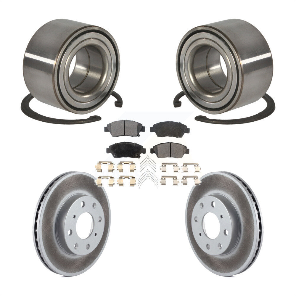 Wheel Bearing Coated Disc Brake Rotors And Pads Front Kit For Honda Civic