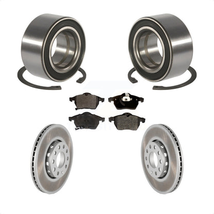 Wheel Bearing Coated Brake Rotor And Pad Front Kit For Volkswagen Passat Audi A4