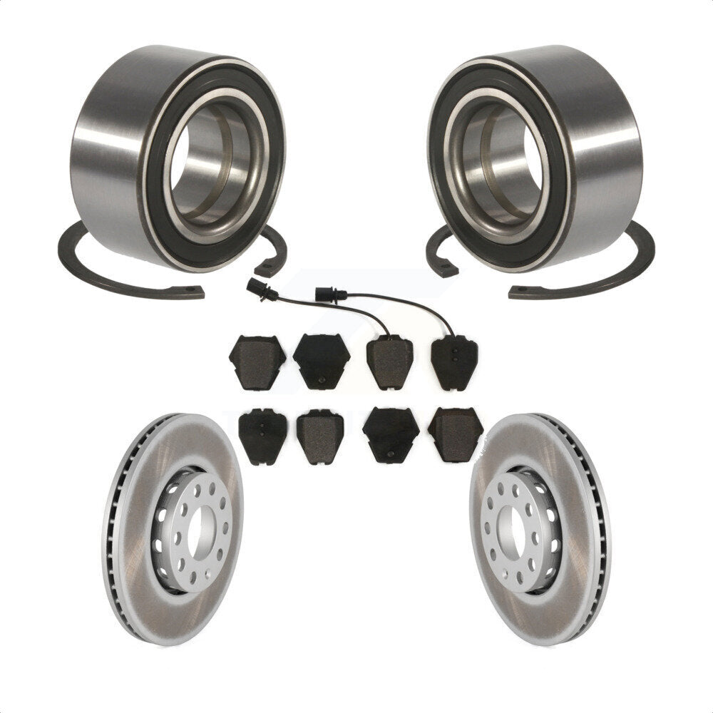 Wheel Bearing Coated Brake Rotor & Pad Front Kit For 2002 Volkswagen Passat 2.8L