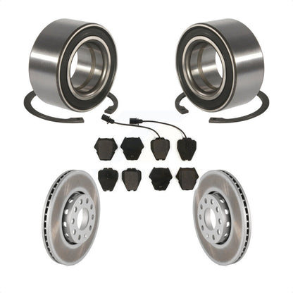 Wheel Bearing Coated Brake Rotor & Pad Front Kit For 2002 Volkswagen Passat 2.8L
