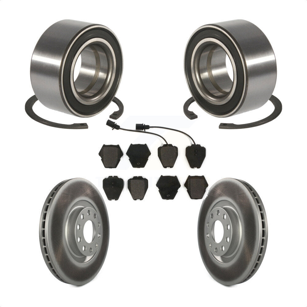 Wheel Bearing Coated Disc Brake Rotor And Pad Front Kit For 2000-2001 Audi S4 A4