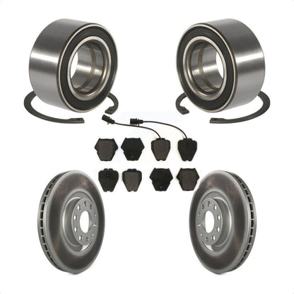 Wheel Bearing Coated Disc Brake Rotor And Pad Front Kit For 2000-2001 Audi S4 A4