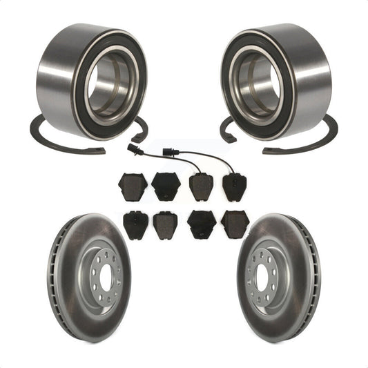 Wheel Bearing Coated Disc Brake Rotor And Pad Front Kit For 2000-2001 Audi S4 A4