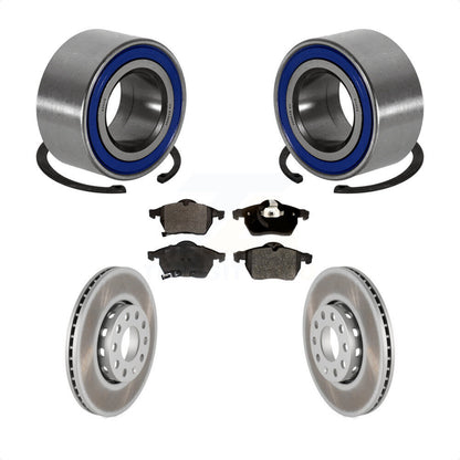 Wheel Bearing Coated Brake Rotor And Pad Front Kit For Volkswagen Passat Audi A4