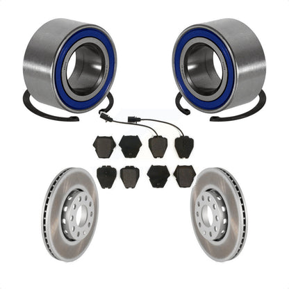 Wheel Bearing Coated Brake Rotor & Pad Front Kit For 2002 Volkswagen Passat 1.8L