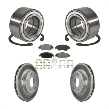 Wheel Bearing Coated Disc Brake Rotor And Pad Front Kit For 2004 Honda Civic SiR