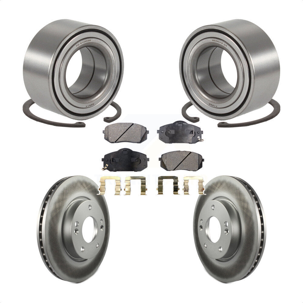Wheel Bearing Coated Disc Brake Rotor And Pads Front Kit For 2010-2012 Kia Rondo