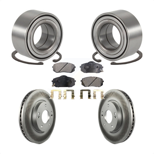 Wheel Bearing Coated Disc Brake Rotor And Pads Front Kit For 2010-2012 Kia Rondo