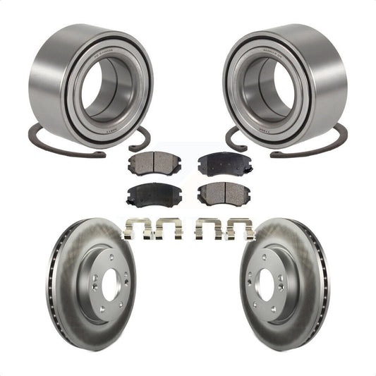 Wheel Bearing Coated Brake Rotor And Pad Front Kit For Hyundai Sonata Tucson Kia