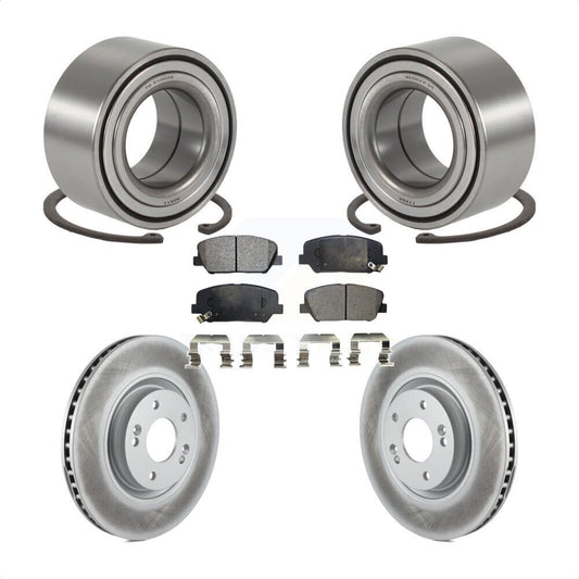 Wheel Bearing Coated Brake Rotor And Pad Front Kit For 2011-2015 Kia Optima 2.0L