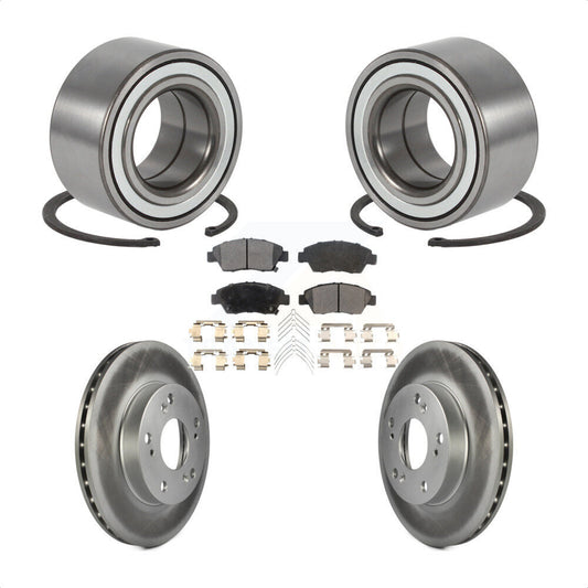 Wheel Bearing Coated Disc Brake Rotor & Pads Front Kit For Honda Civic Acura RSX