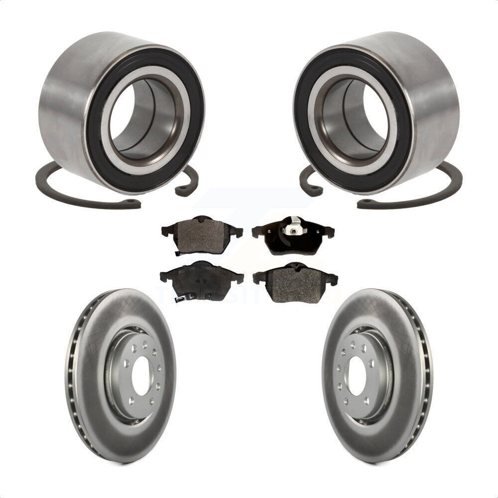 Wheel Bearing Coated Disc Brake Rotors And Pads Front Kit For Saab 9-3 9-5