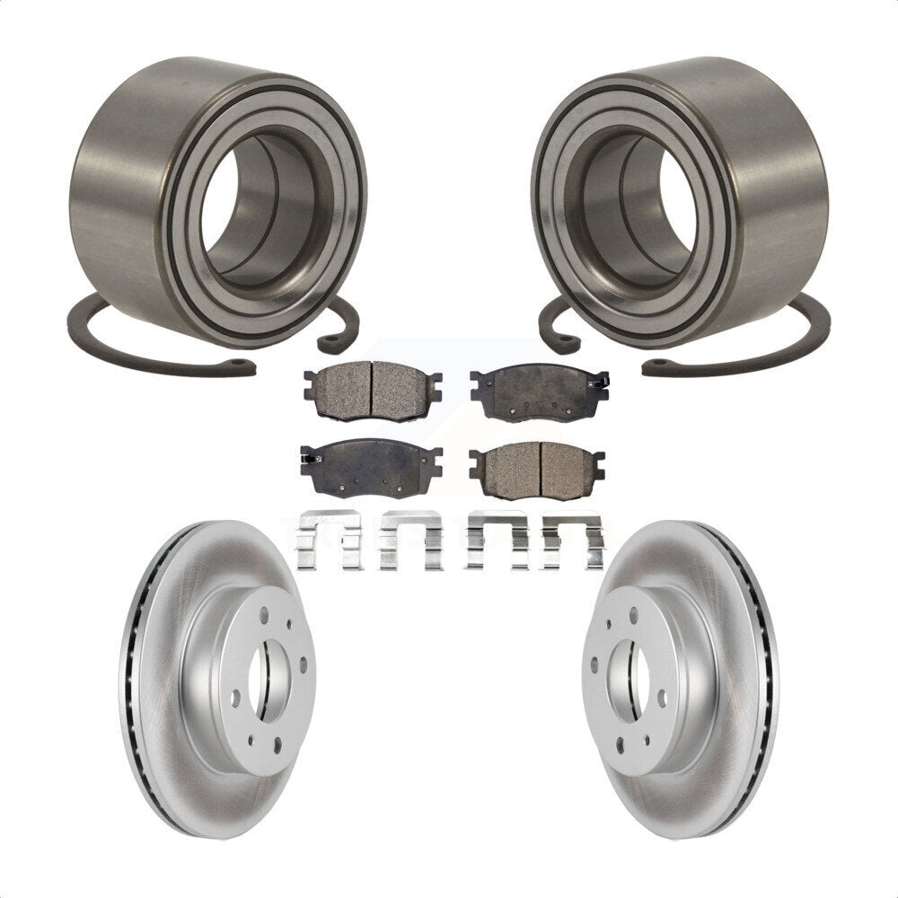 Wheel Bearing Coated Brake Rotor Pad Front Kit For 2006 Hyundai Accent Hatchback