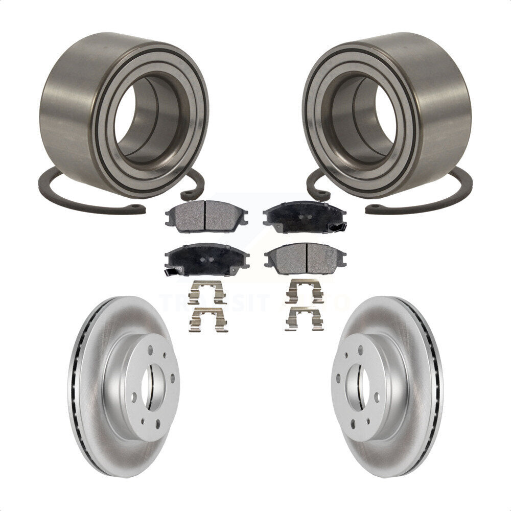 Wheel Bearing Coated Disc Brake Rotor Pad Front Kit For 2000-2005 Hyundai Accent