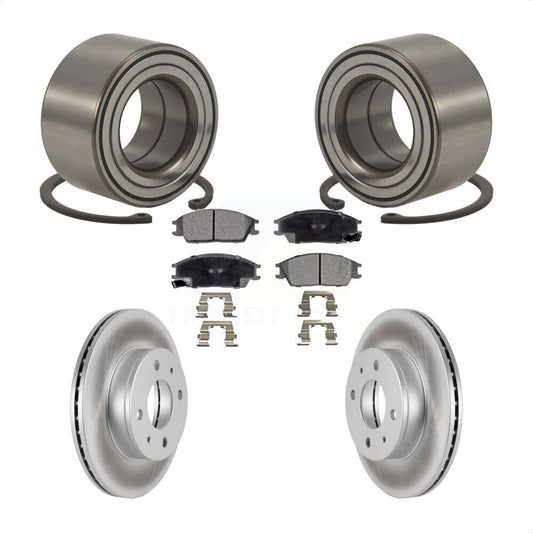 Wheel Bearing Coated Disc Brake Rotor Pad Front Kit For 2000-2005 Hyundai Accent