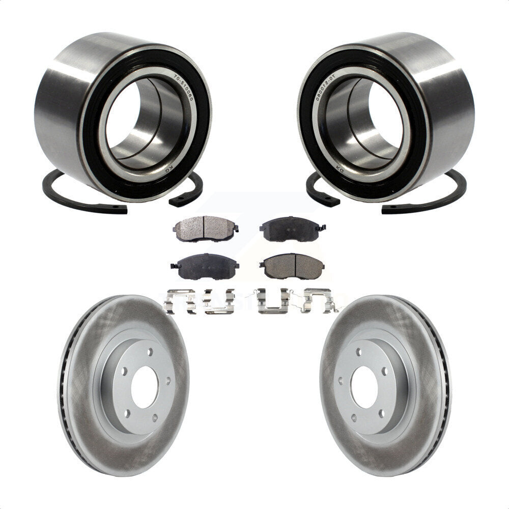 Wheel Bearing Coated Brake Rotor Pad Front Kit For Nissan Altima Maxima INFINITI