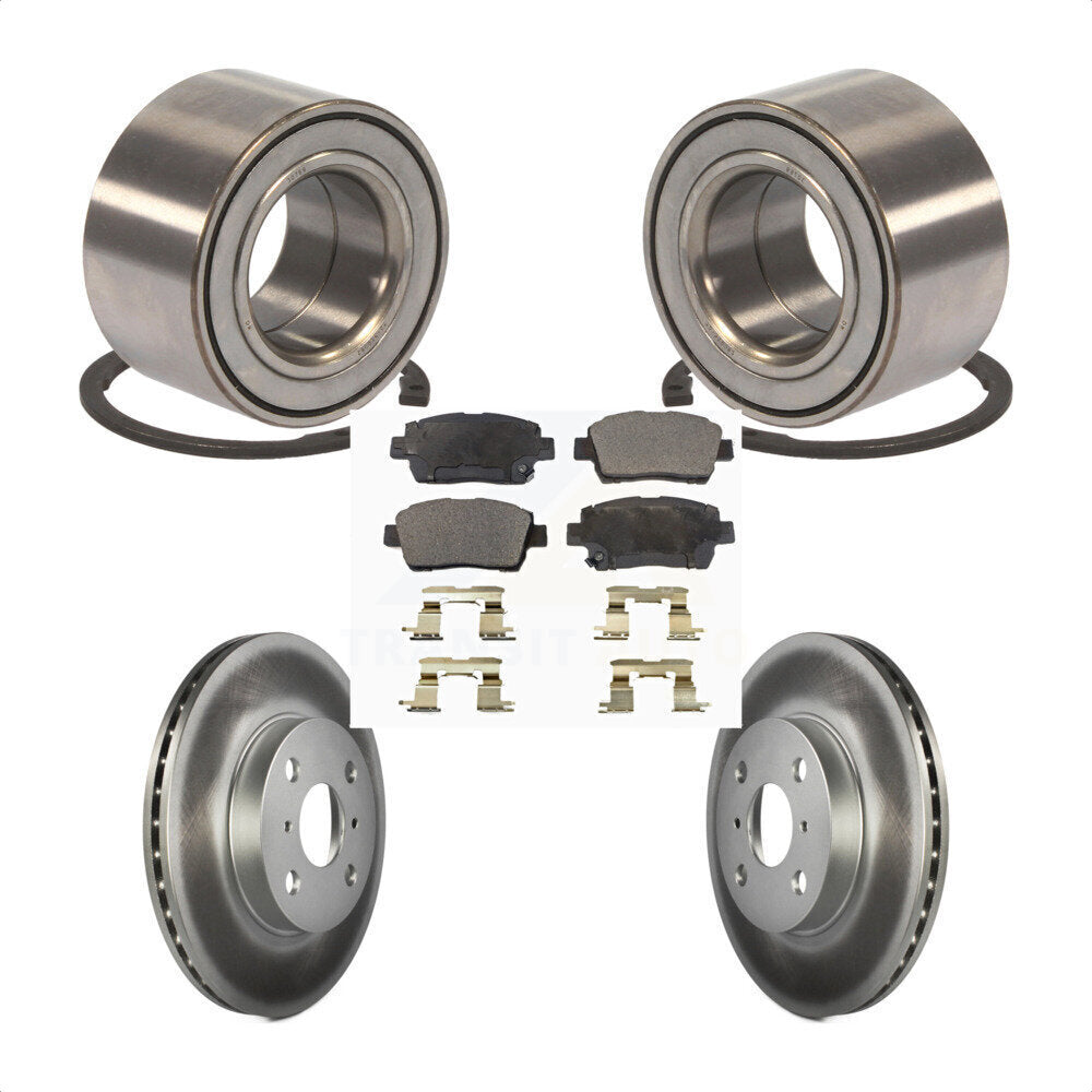 Wheel Bearing Coated Disc Brake Rotor & Pads Front Kit For 2001-2005 Toyota Echo