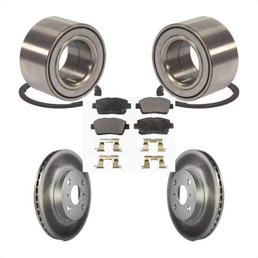 Wheel Bearing Coated Disc Brake Rotor & Pads Front Kit For 2001-2005 Toyota Echo