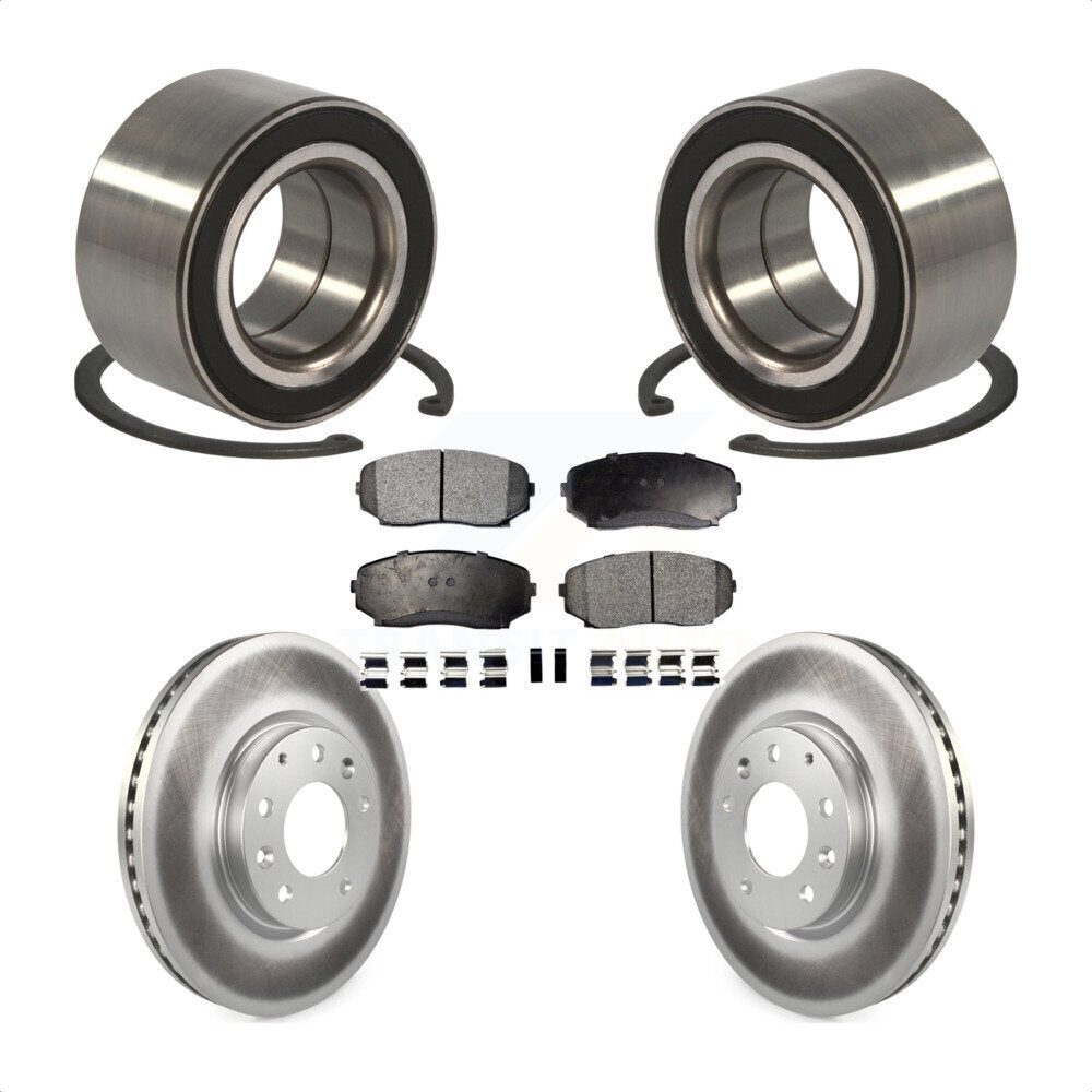 Wheel Bearing Coated Brake Rotor Pads Front Kit For Mazda CX-7 Ford Edge Lincoln
