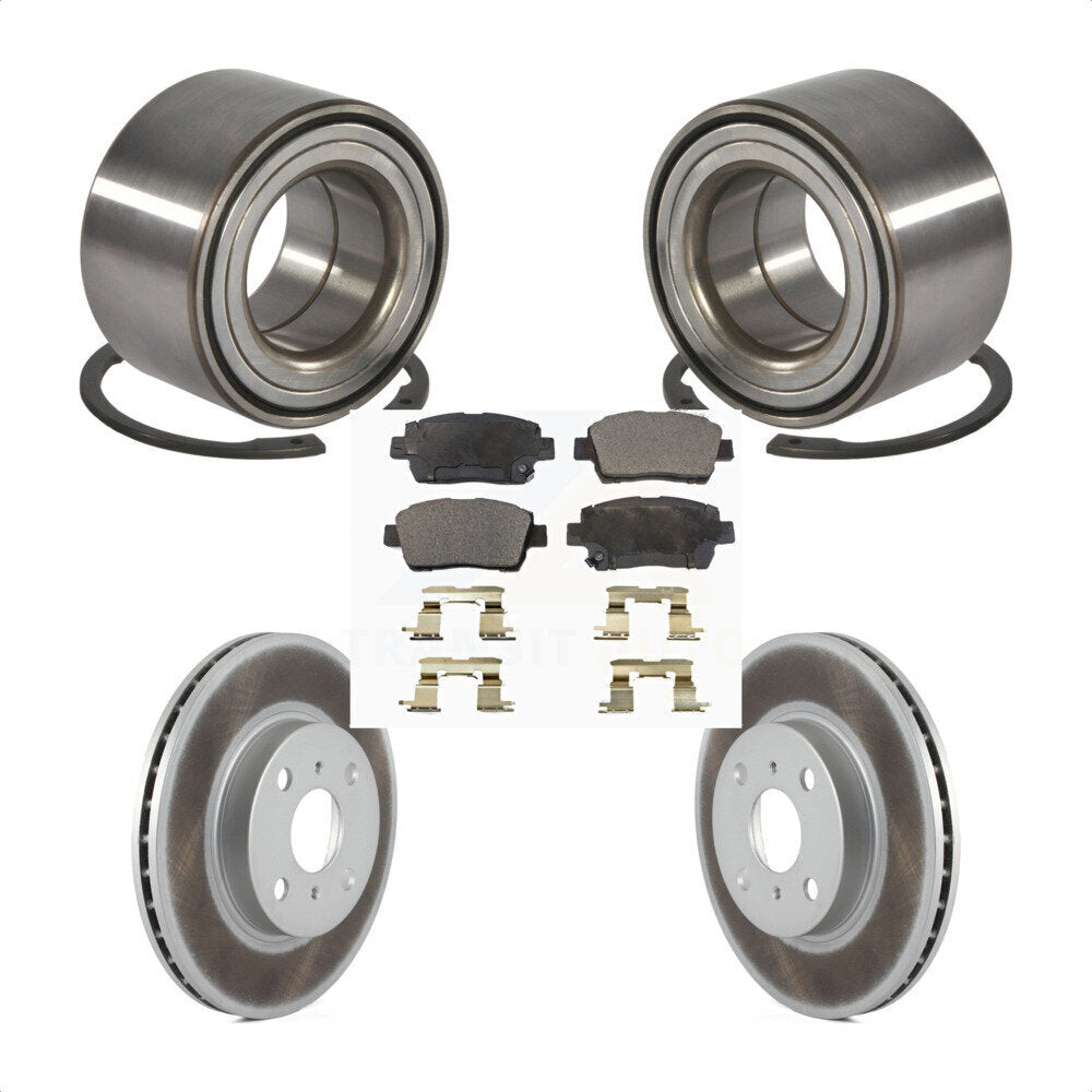 Wheel Bearing Coated Disc Brake Rotor & Pad Front Kit For 2001-2003 Toyota Prius