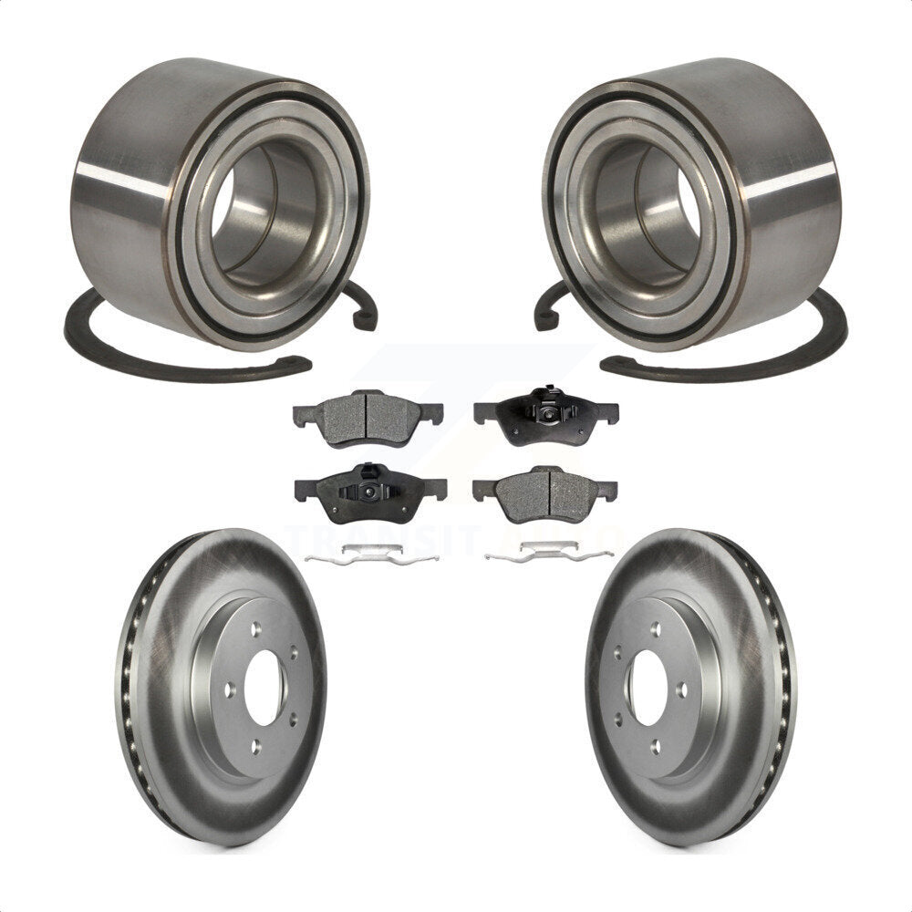 Wheel Bearing Coated Brake Rotor And Pad Front Kit For Ford Escape Mazda Tribute