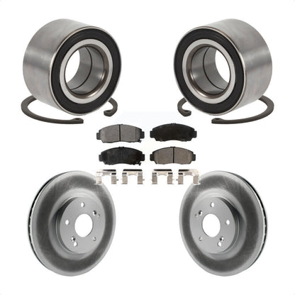 Wheel Bearing Coated Brake Rotor And Pad Front Kit For Honda Accord Acura TSX TL