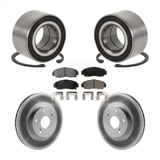 Wheel Bearing Coated Brake Rotor And Pad Front Kit For Honda Accord Acura TSX TL