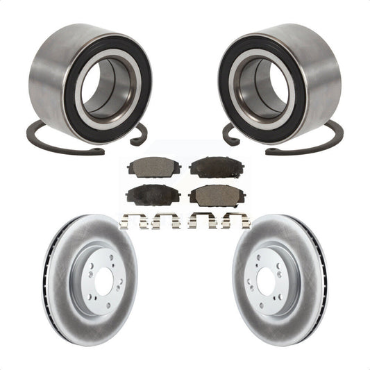 Wheel Bearing Coated Disc Brake Rotor & Pads Front Kit For Honda Civic Acura CSX