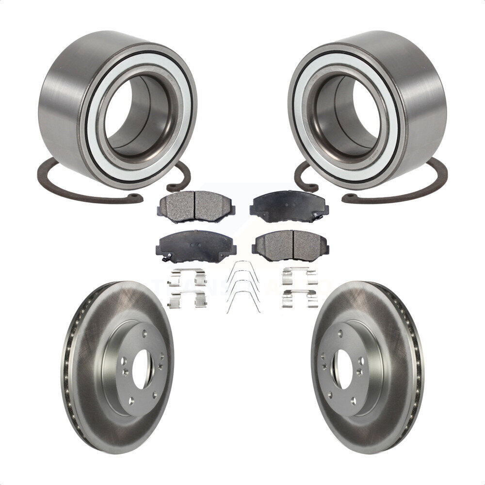 Wheel Bearing Coated Brake Rotor & Pads Front Kit For 2003-2011 Honda Element EX