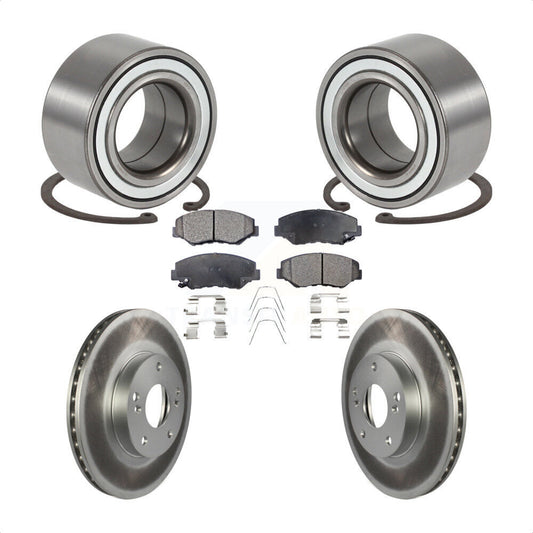 Wheel Bearing Coated Brake Rotor & Pads Front Kit For 2003-2011 Honda Element EX