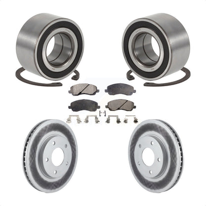 Wheel Bearing Coated Brake Rotor & Pad Front Kit For Mitsubishi Lancer Outlander