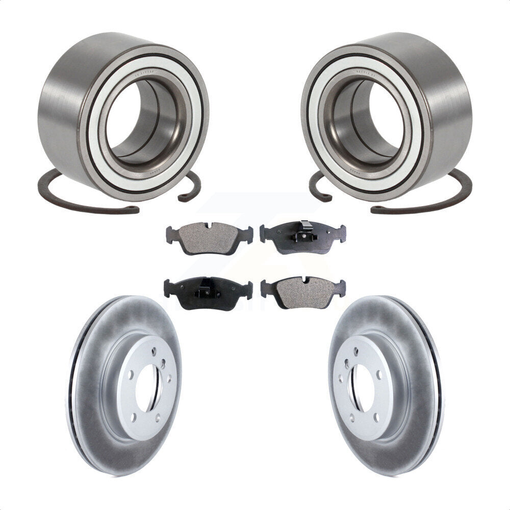 Wheel Bearing Coated Disc Brake Rotor Pad Front Kit For 2001-2005 BMW 325i 325xi