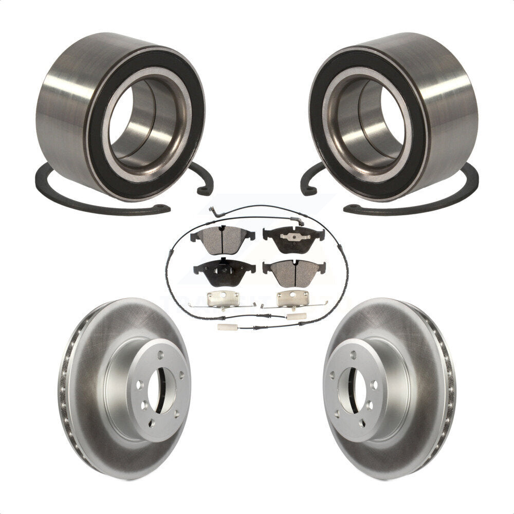 Wheel Bearing Coated Brake Rotor & Pads Front Kit For BMW 530xi 528i xDrive 535i