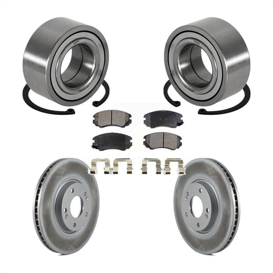 Wheel Bearing Coated Disc Brake Rotor Pad Front Kit For Hyundai Azera Kia Amanti