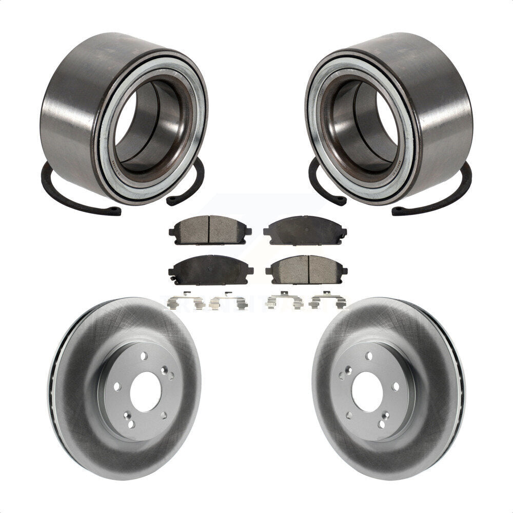 Wheel Bearing Coated Disc Brake Rotor And Pads Front Kit For 2003-2006 Acura MDX