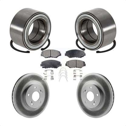 Wheel Bearing Coated Disc Brake Rotor & Pads Front Kit For 2005-2008 Honda Pilot