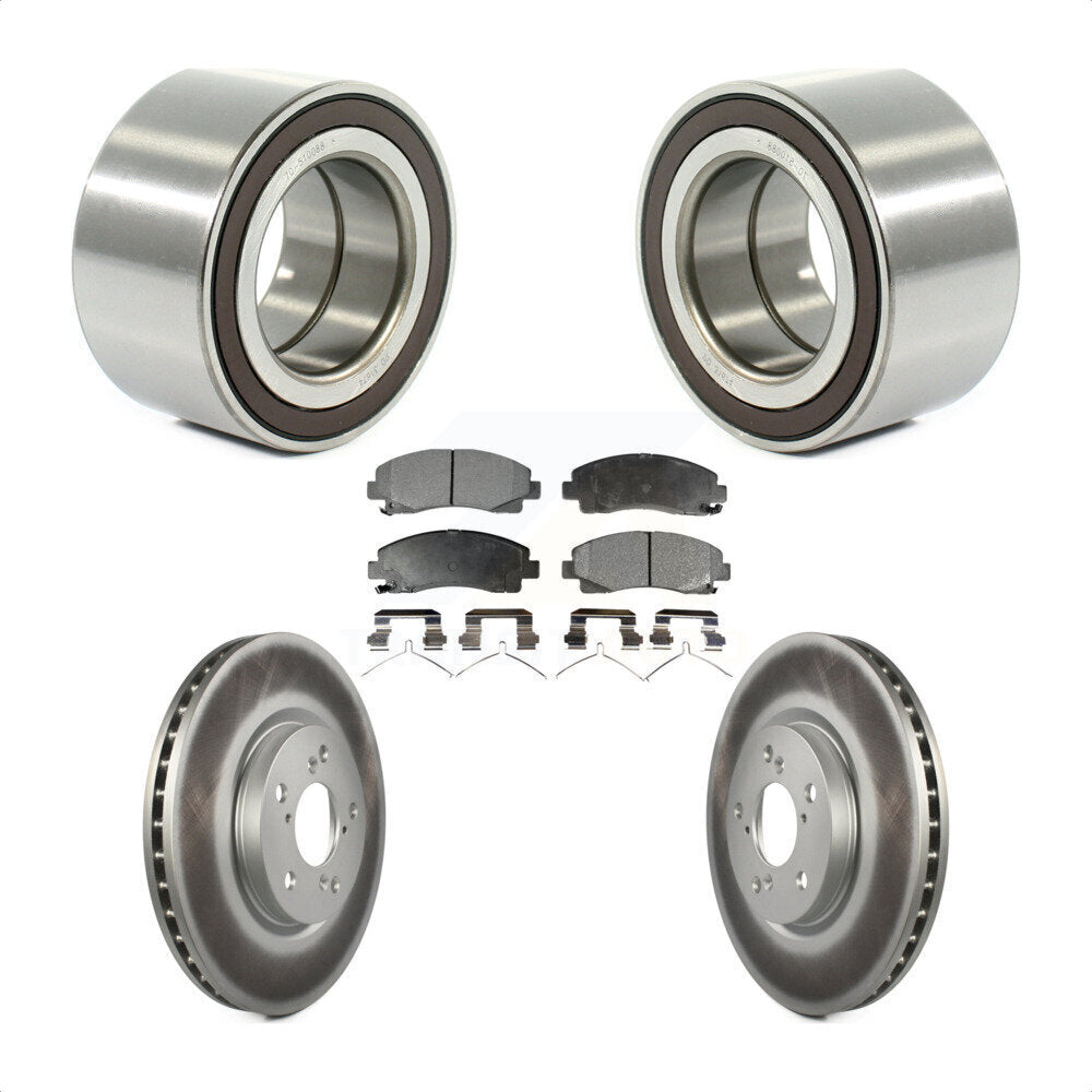Wheel Bearing Coated Brake Rotor And Pad Front Kit For 2006-2014 Honda Ridgeline
